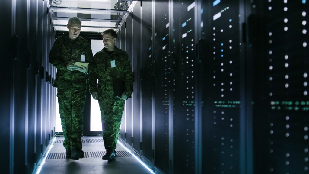 bundeswehr walking between servers