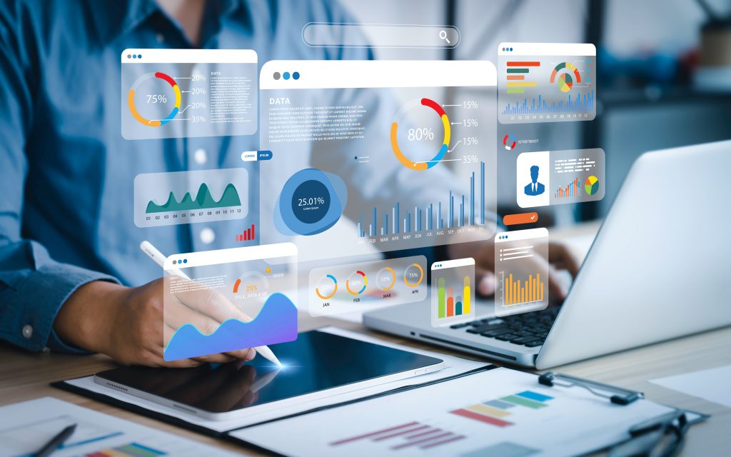 Data, laptop, analyst